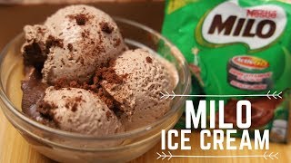 Milo Ice Cream  3 Ingredient Recipe   Homemade Ice Cream Recipe [upl. by Aitsirhc]