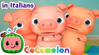 Tre piccoli porcellini  CoComelon Italiano  Canzoni per Bambini [upl. by Nuhsar743]