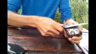 Knife sharpening with river stones [upl. by Bearnard]