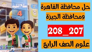 حل صفحة 207و208 سلاح التلميذ علوم الصف الرابع حل محافظه القاهره ومحافظه الجيزة [upl. by Namsu]