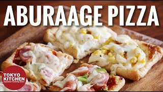 HOW TO MAKE ABURAAGE PIZZA🍕  Pizza using Aburaage instead of Pizza crust [upl. by Atilef]