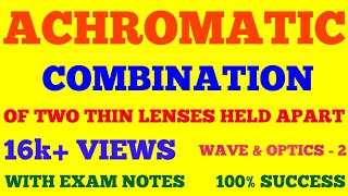 ACHROMATIC COMBINATION OF TWO COAXIAL THIN CONVEX LENSES HELD APART  ACHROMATIC DOUBLET  NOTES [upl. by Teddman]