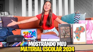 MOSTRANDO MEU MATERIAL ESCOLAR 2024 Mila Florêncio [upl. by Esekram]