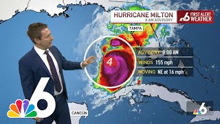 Hurricane Milton 8 am advisory Storm forecast to make landfall in Florida as Cat 3 [upl. by Olin]