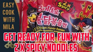 Spicy noodles unboxing  My son going to Try 2x spicy Noodles  easy cook with MILA [upl. by Gherardo669]