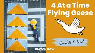 4 at a time FLYING GEESE using the Eleanor Burns method  Complete Quilting Tutorial [upl. by Aknayirp444]