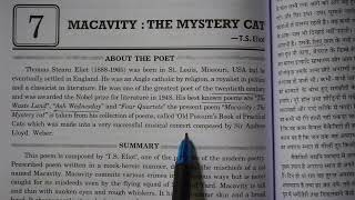 Macavity the Mystery Cat Class 12 Summary [upl. by Konstantin]