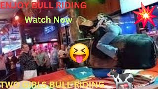 girls enjoy😝 bull riding 🦬Benidorm Bullmechanical Bull 🦬riding Tonight Benidorm 🇪🇸 [upl. by Cosme]