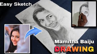 Mamitha Baiju Pencil Drawing  PREMALU 2 [upl. by Ailegnave]