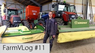 FarmVLOG11 Vorbereitungen zum 1Schnitt und neues Mähwerk [upl. by Ciredec]