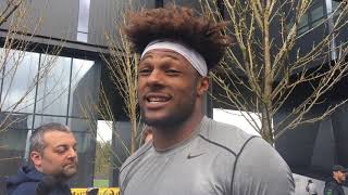 Kayvon Thibodeaux postpractice April 9 [upl. by Setsero]