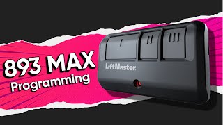 LiftMaster 893 MAX Remote programming [upl. by Adnale459]