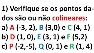 G A REVISÃO 2022  AULA 1 Verifique se os pontos dados são ou não colineares [upl. by Quickel904]