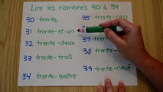 Mathématique  lire et écrire les nombres de 30 à 39 avec des lettres [upl. by Aisinut]