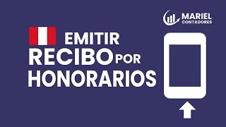 Cómo emitir un Recibo por Honorarios Electrónico desde App Personas Sunat  Perú [upl. by Arahset529]