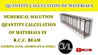 How to Calculate RCC Beam Required Materials Quantity  Numerical Solution  QSC  HINDI [upl. by Oitaroh]