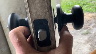 “installing” kwikset DOOR KNOB bed bath [upl. by Ahsilac]