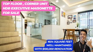 For Sale 894 Tampines Street 81  HDB Executive Maisonette  Top Floor Corner Unit [upl. by Nnaeerb]