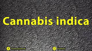 How To Pronounce Cannabis indica [upl. by Saile910]