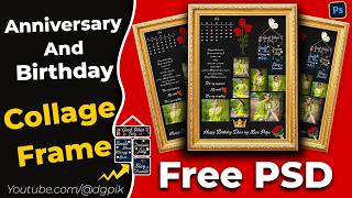 Create Customized Photo Frames for Anniversary and Birthdays  Free PSD Download [upl. by Shauna]