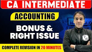 Bonus amp Right Issue  Accounting  CA Inter Revision  Dronacharya Series  Nitin Goel  CA Wallah [upl. by Ahsenav]