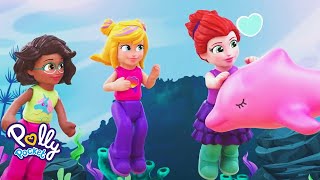 Polly Helps Mermaid Delphina Find Her MISSING MAGIC 😱🐬  Themepark Adventures Ep 4  PollyPocket [upl. by Atteynad]