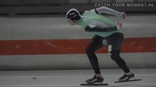 Sven Kramer techniek bocht schaatsen slowmotion speed skating technique [upl. by Samot]