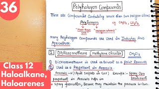 36 Polyhalogen compounds Freons DDT Chloroform Haloalkane organic class12 neet jee [upl. by Dygert]