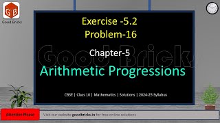 Arithmetic Progressions  Exercise52  Problem  16  Chapter5 CBSE Class10Math cbseclass10 [upl. by Amerd]