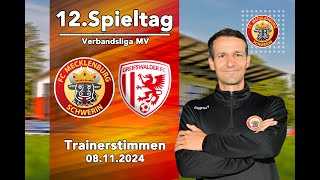 Trainerstimmen zum Spiel FCM Schwerin vs Greifswalder FC II [upl. by Rednas704]