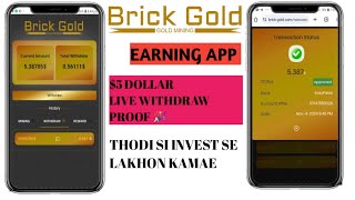 Brick Gold Earning WebsiteLive withdraw proofNew usdt Mining website jazz cash and Easypais [upl. by Beka]