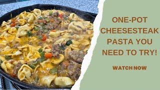 Irresistible Cheesesteak Tortellini Pasta Recipe – Ready in Just ONE Pot [upl. by Waylen]