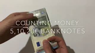 Counting money EUR 510 and 20 banknotes €€€  ASMR [upl. by Atteynek]