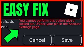 How To FIX You Cannot Perform This Action With A Locked PIN Unlock Your PIN In Accounts EASY FIX [upl. by Clava]