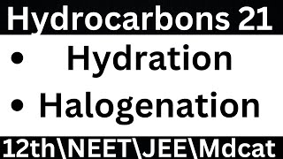 Class 12 Chapter Hydrocarbons  Hydration and Halogenation of Alkene NEET\JEE\Mdcat lec no 21 [upl. by Clapper]