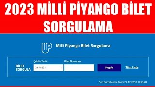 2023 MİLLİ PİYANGO BİLET SORGULAMA [upl. by Arretahs]