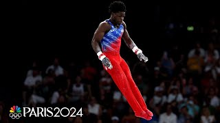 Frederick Richard GOES BIG on high bar during allaround final  Paris Olympics  NBC Sports [upl. by Olpe]