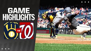 Brewers vs Nationals Game Highlights 8324  MLB Highlights [upl. by Adikam]