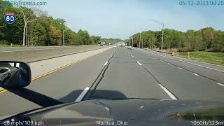 BigRigTravels LIVE  Mantua to Twinsburg to Broadview Heights OH 51223 814 AM [upl. by Cherida]