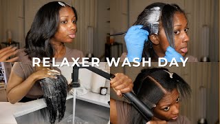 Relaxer Wash Day  Niara Alexis [upl. by Botzow791]