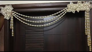 Diy Toran Easy Toran Designer Toran Bandhanwar Idea No1 How to make Moti Toran Door Hanging [upl. by Petra477]