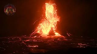 Spatter Cone Opening Up Night Kilauea Hawaii June 17 2023 [upl. by Bergerac]