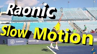 Milos Raonic Slow Motion 1st Serve Forehand and Backhand Cincinnati 2014 [upl. by Kelila]