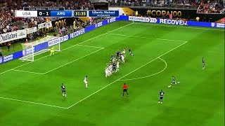 Messi Free Kick vs USA ► in 1080p amp with English Commentary HD [upl. by Nosrej965]