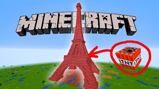 Blowing Up the Eiffel Tower Made of TNT in Minecraft Epic Explosion [upl. by Nnaecyoj]