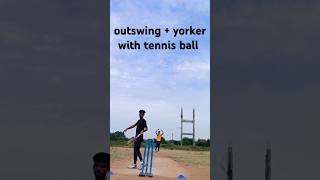 outswing bowling with tennis ball bowling cricket outswing yorkers cricketlover [upl. by Aschim]