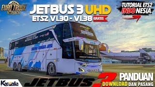 MOD JETBUS 3 UHD ETS2 V130  V138 100 GRATIS   MOD BUS ETS2 INDONESIA [upl. by Mattox]