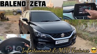 Baleno Zeta CNG Infortanment And MID features👍🏻  Rao Aman [upl. by Alcine]