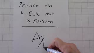 Zeichne ein Viereck mit 3 Strichen [upl. by Solita]