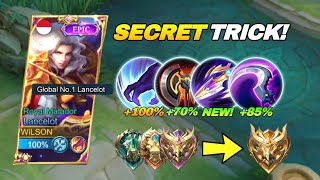 LANCELOT NEW SECRET BUILD TRICK TUTORIAL TO RANK UP FASTER  PLAY LANCELOT LIKE A PRO 2024 MLBB [upl. by Ronyam187]